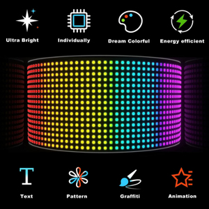 Flessibile LED Matrix Panel Signage Voice Active Advertising Screen TV Text Pattern animazione Display a Led a scorrimento - Product Image 5