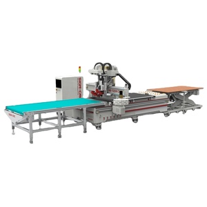 Máquina enrutadora de madera CNC con mesa de carga y descarga automática para puertas Gabinetes Carpintería - Product Image 1