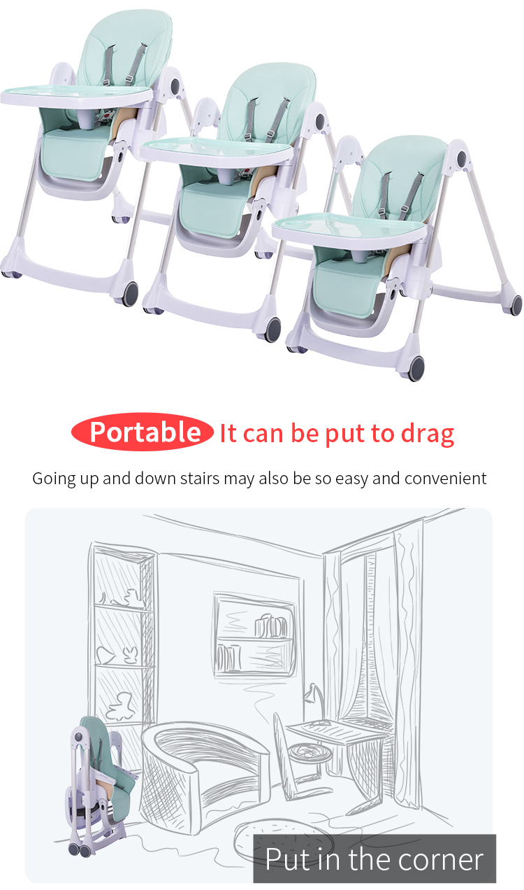 Factory wholesale good quality high chair baby feeding cheap price carbon steel frame baby high chair for baby 2-5 years old