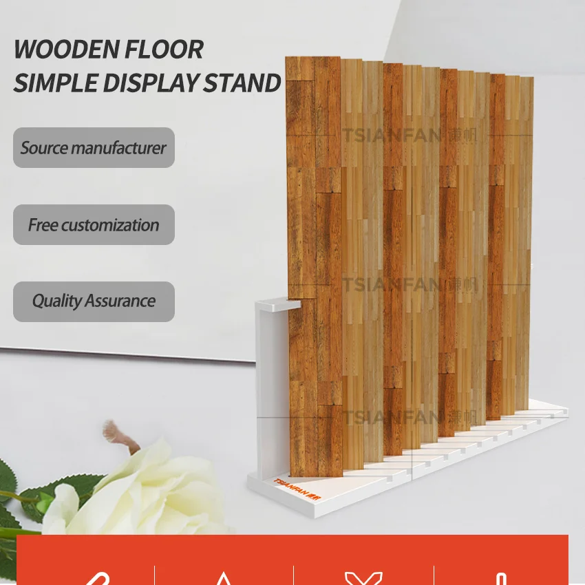 Hot Sale Floor Wood Multi Sample Rack Tile Oak Wooden Parquet Floors Standing Showroom Flooring Stand Hardwood Display Racks