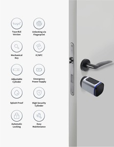 Tuya Smart Digital Cylinder Lock for Home Hotel Apartment Keyless Biometric &amp; Fingerprint Access Ble &amp; App <strong>Network</strong> <strong>Connectivity</strong> - Product Image 2