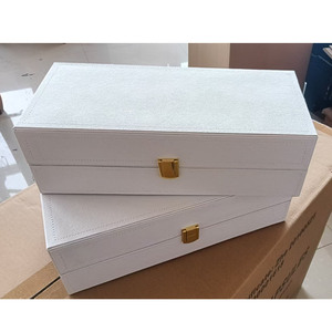 PUレザーボックス長方形木製収納フリップMDFウッドギフトボックス手作りケースボックス - Product Image 3