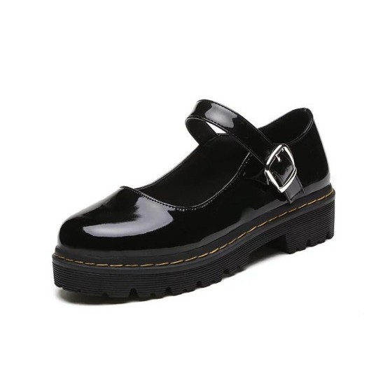 Yellow-stitched leather shoes