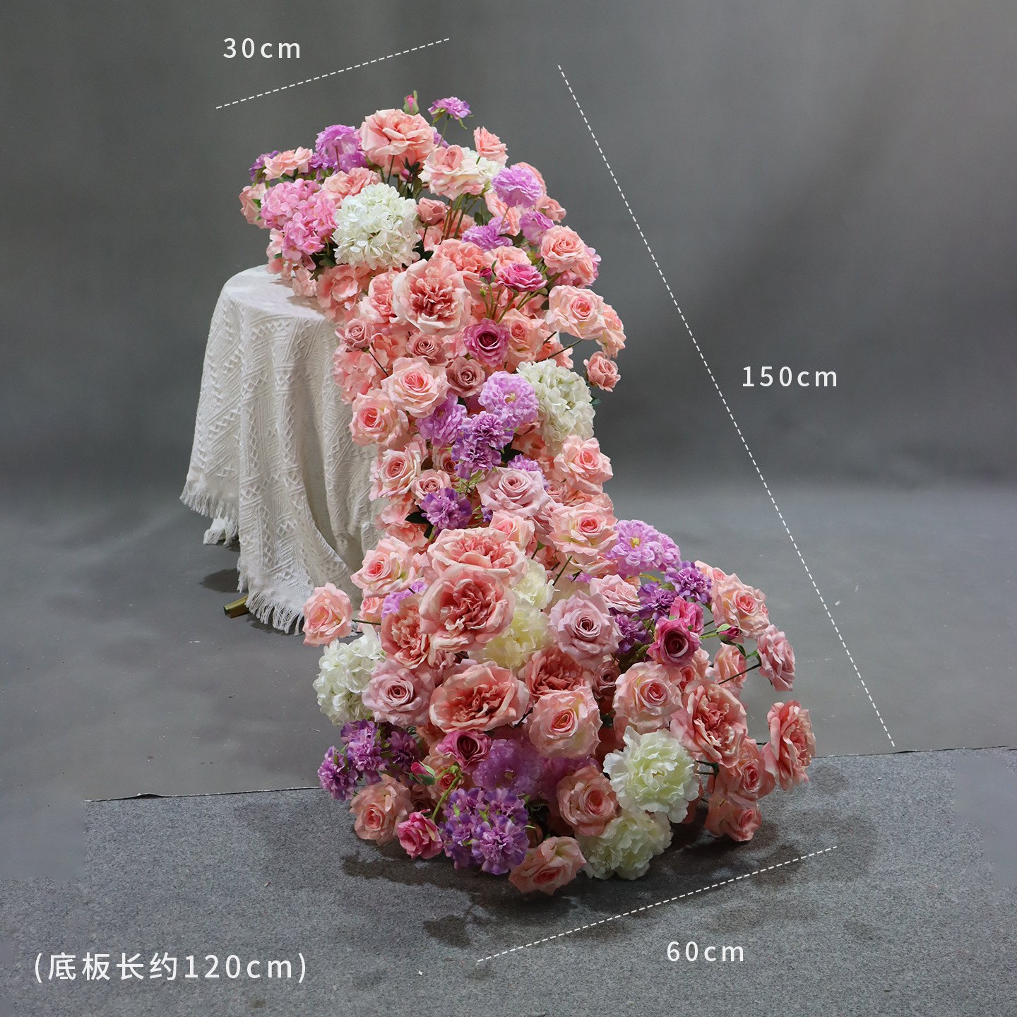 15m light powder elegant peony hydrangea waterfall flower delive