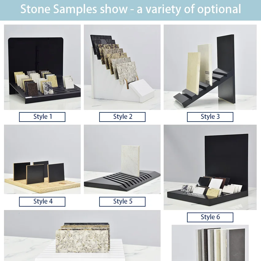 New Design Modern Mdf Tabletop Stand Ceramic Tile Rack Granite Stone Marble Pannel Quartz Sample Showroom Display