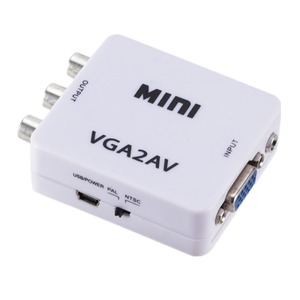 Adaptador convertidor Mini VGA a AV RCA, 3,5mm, compatible con Audio HD, 1080P, VGA2AV, RCA, convertidor de PC a TV, ordenador HD a TV - Product Image 1