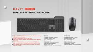 Havit KB262GCM Juego de teclado y mouse 2,4G Teclado Regalo de oficina Combo de teclado y mouse inalámbricos para juego de regalo de escritorio - Product Image 2