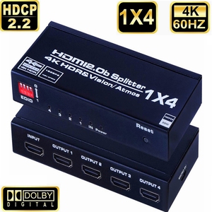 <strong>HDMI</strong> Splitter <strong>1</strong> in <strong>4</strong> Out 4K 60Hz <strong>HDMI</strong> 2.0 Splitter 1x4 Audio Video <strong>Distributor</strong> Box Full Ultra HD HDR HDCP 2.2 for Blu-Ray PS5 - Product Image 5