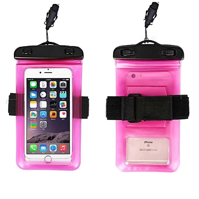 Bolsa de teléfono móvil impermeable ABS con brazalete, bolsa de PVC, accesorios para móviles