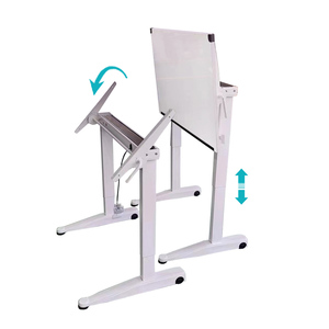Pneumatic <strong>Simple</strong> <strong>Computer</strong> <strong>Desk</strong> Frame Stand up Office Furniture Space Saving Mobile Height Adjustable <strong>Desk</strong> with Tilt Desktop - Product Image 4