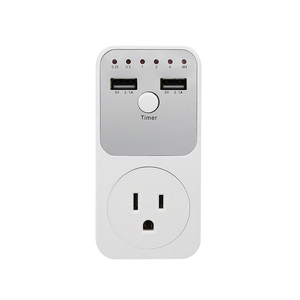 Countdown-Timer-Buchse mit doppelter Steuerung Elektrische intelligente 10HR-Buchse für zwei USB-Schnitts tellen mit US-Stecker - Product Image 1