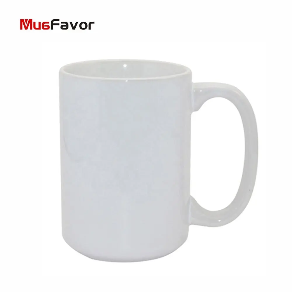 Tangada-grande tasse à café personnalisée, Sublimation, lavable au lave-vaisselle, en céramique blanche, Photo, coupe surdimensionnée, blanche, 15oz, MW15