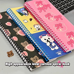 100 páginas Oso de dibujos animados Flip Coil Notebook estudiante portátil bolsillo Bloc de notas Mini Notebook personalizado pequeño cuaderno espiral - Product Image 6