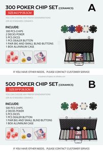300 500 1000pc Poker fişleri ve kartlar seti özel Poker seti alüminyum kasa bayi düğmeleri, <span class=keywords><strong>2</strong></span> güverte kartları ve 5 Dices