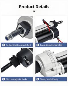 Linix 24V DC-电机变速驱动桥500瓦电动三轮车电机，用于踏板车Go-Cart刷换向 - Product Image 4