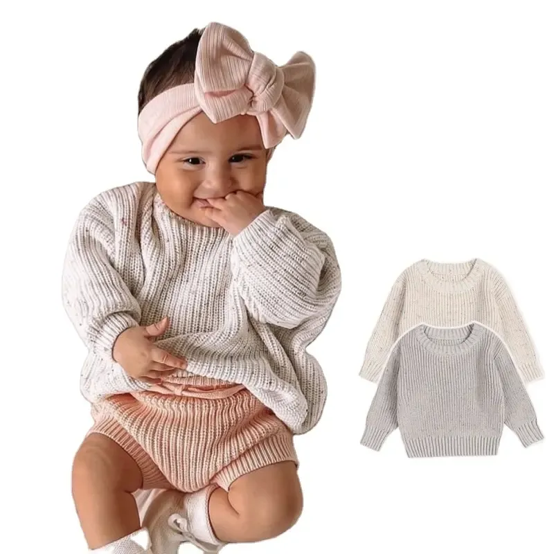 Tacheté Saupoudrer Tricot Bébé Infantile Coton Pull Pulls Bébé Vêtements Automne Chunky Chandails Tops