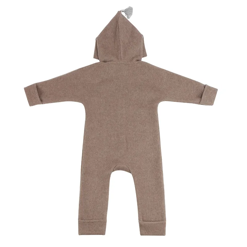 Mameluco de bebé orgánico al por mayor de lana merino bebé onesie personalizado tejido infantil pijama zip eco recién nacido bebé ropa de invierno