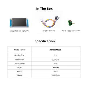 2.8 "NX3224T028 320*240 sextion Basic Display seriale HMI TFT modulo LCD schermo pannello Touch resistivo per Arduino ESP8266 ESP32