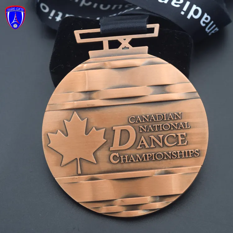 Médailles de gymnastique personnalisées médailles de ski en métal 3d médaille de sport en métal avec lanière
