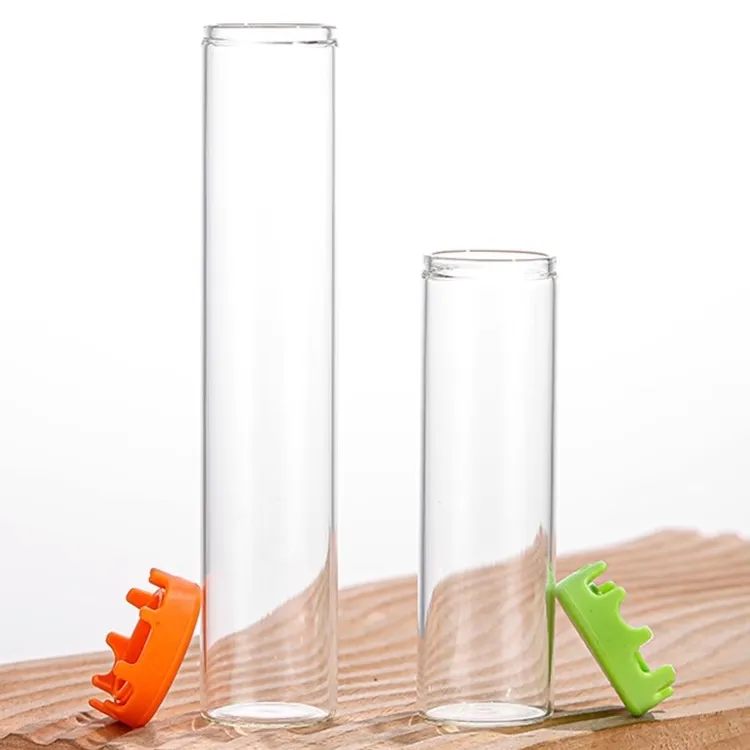 Tubo de embalaje de vidrio tamaño king personalizado de 120mm tapa de silicona a prueba de olores tubo de vidrio de borosilicato CR con tapa resistente a los niños