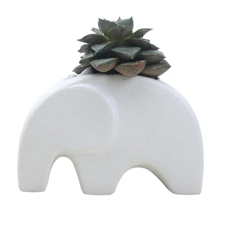 Elefant geformte Keramik Blumentopf Mini Elefant Porzellan Blume Blumentopf für Desktop-Hausgarten Dekoration
