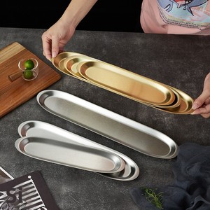 金黄不锈钢商用盘子虾火锅寿司-餐厅用牛肉丸长烧烤