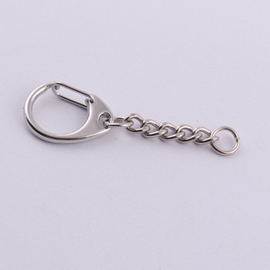 Metal Blank <strong>c</strong> <strong>Shape</strong> Snap Hook <strong>Key</strong> Ring with Chain for Keychain - Product Image 6