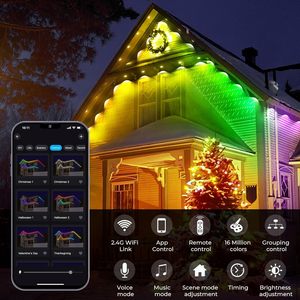 WS2811ไฟแอลอีดีแบบจุดพิกเซลโคมไฟแบบสายดิจิตัล IP68บ้านวันหยุด RGBW LED RGBW ไฟคริสต์มาสถาวรไฟกลางแจ้ง - Product Image 5