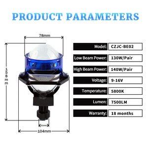 Deluxe Version <strong>O</strong>-sram Chip Double <strong>Light</strong> Source 70W 5800K 3.0 Inch Bi LED Projector Lens H4 H7 9005 for Car Headlight - Product Image 3