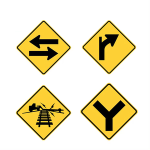 Customized High Quality Caution Road Safety Signs Reflective Two-<strong>way</strong> lane Traffic Safety Road <strong>Way</strong> Warning Signs For Outside - Product Image 2