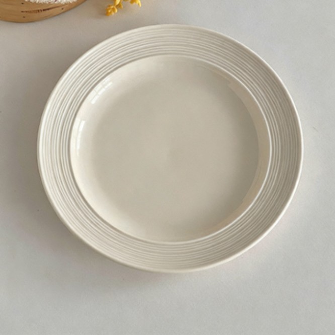 Semi-textured brushed 9.8-inch shallow dish