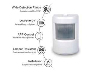 Z-Wave PIR Sensor de movimiento Detector inalámbrico DIY puerta inteligente/ventana alarma ABS sistema de seguridad para el hogar con fuente de alimentación de batería - Product Image 3