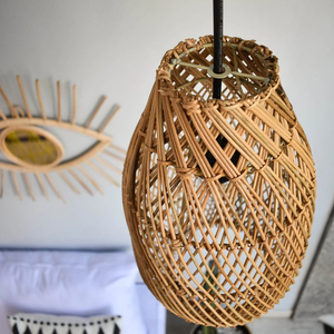 <strong>Boho</strong> Rattan Pendant Light Wabi Sabi Style Handwoven <strong>Lamp</strong> for Restaurant Caf&eacute; Hotel Decor