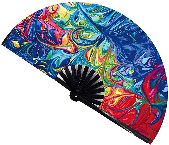 Custom design printed 13 inch large folding hand fan for events