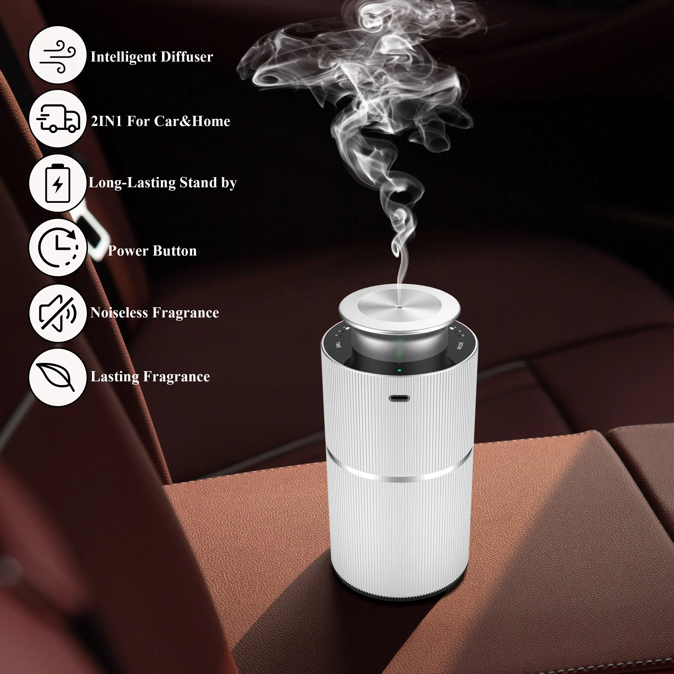 Novo Design Smart Car Airfreshener, Aromaterapia Perfume Difusor Aroma Difusor Essencial Refill Fragrância Óleo