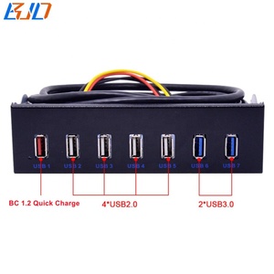 5.25&quot; CD-Drive Desktop Front Panel With 2 USB3.0 + 4 USB2.0 + BC 1.2 Quick Changer for PC <strong>Computer</strong> Case - Product Image 3