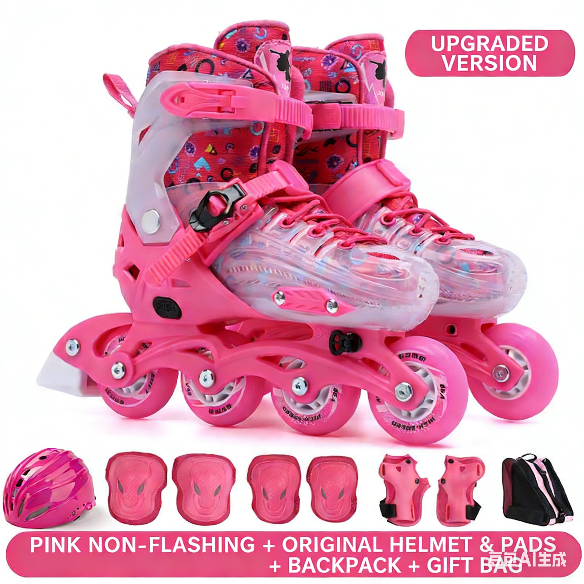 Pink non-glittering shoe gear wq helmet bag