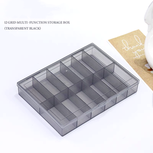 กล่องเปล่า12ช่องใสสีดำสำหรับเล็บปลอมแบบยาวปลายเล็บพลาสติกทนทาน - Product Image 3