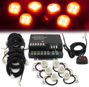 High Quality 12V <strong>6</strong> <strong>Led</strong> Hi-Intensity Strobe Headlight <strong>Kit</strong> <strong>Led</strong> Surface Mounts Warning Hideaway Light for Vehicle Cars - Product Image 5