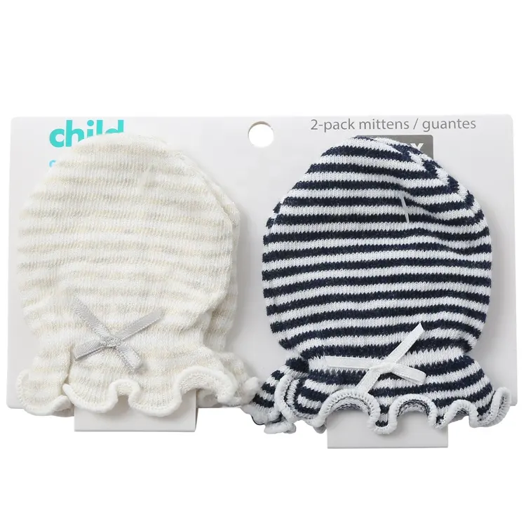 100% coton bio tricoté nouveau-né bébé mitaines pour le paquet