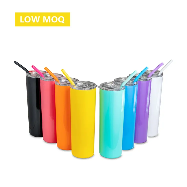 20 oz Glitter UV Printing Blank Sublimation Tumblers Straight With Straw