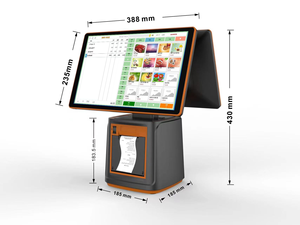 H02 Google GMS Android / windows 15,6 "двухэкранный сенсорный POS-терминал, встроенный PrinterNFC/Qr-код, код оплаты и сканирования