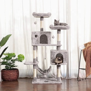 Custom eco-friendly gatto torre mobili peluche gatto albero con Sisal tiragraffi posatoi case amaca confezionato in cartone - Product Image 4