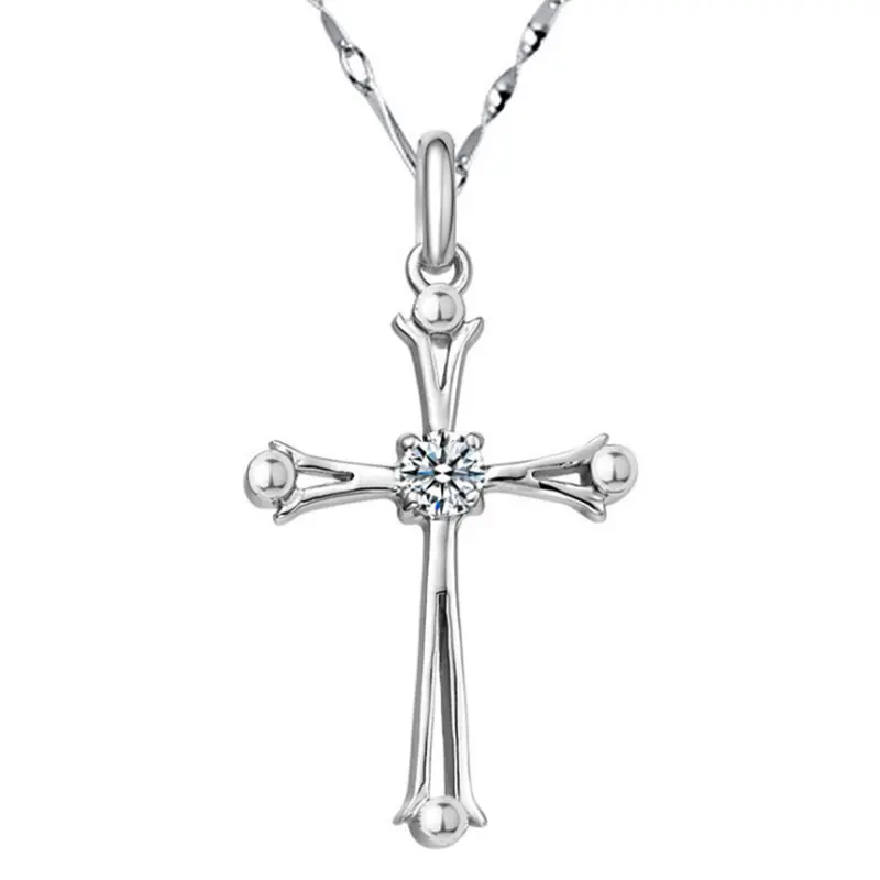 Collana con ciondolo vendita calda Christian Jesus Cross collana accessori commercio estero catena da clavicola da donna all'ingrosso