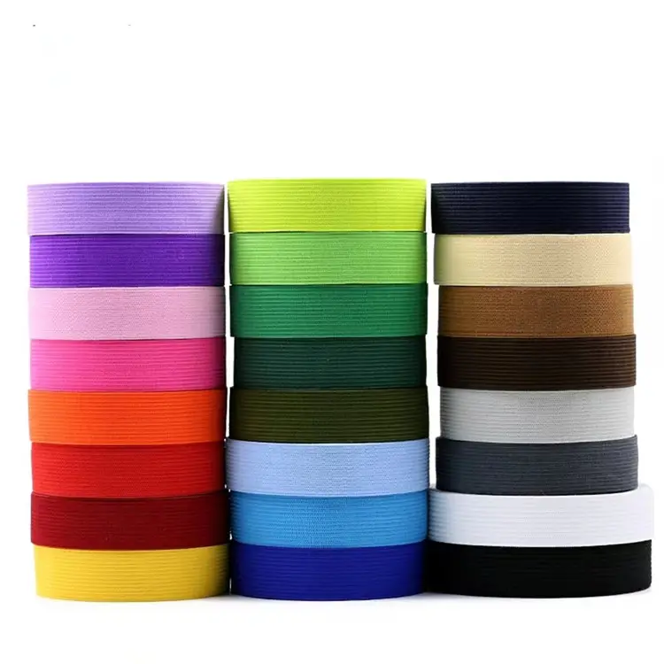 Fasce elastiche colorate personalizzate da 2.5cm del produttore per accessori per cucire fai da te fettuccia elastica con elastico in corda elastica