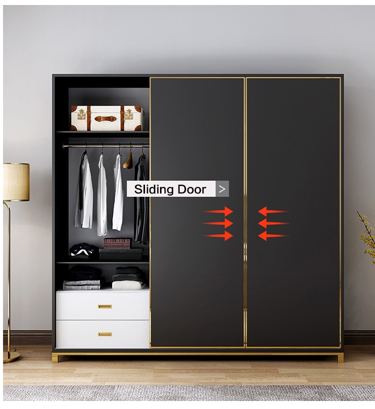 Modern Closet Wardrobe System Bedroom Wooden Clothes Cabinet