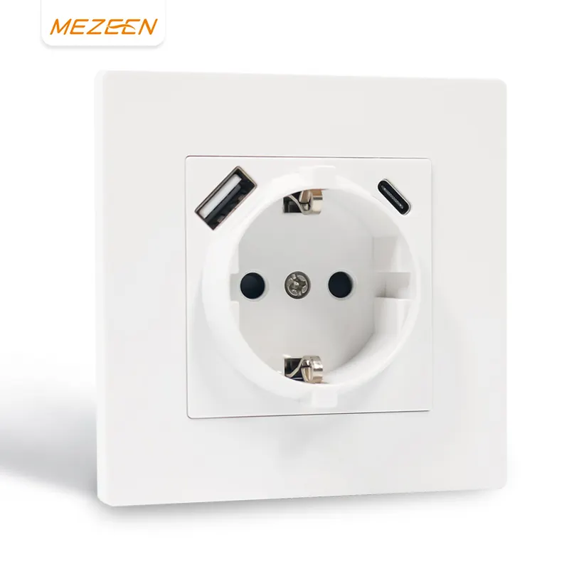 16A 230V 240V Padrão Europeu Alemanha Socket EU Plug Tipo C Tipo A Porta USB Tomada De Parede