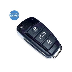 3ボタンリモートキーシェルHU66ブレードバッテリー付きケースなしアウディA1 A3 A4 A6 A8 A8 Q5 Q7- - Product Image 1