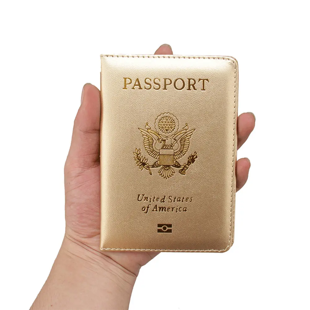 Titolare del passaporto della cassa del raccoglitore del supporto di carta 4x3 Inch del cuoio dell'unità di elaborazione su ordinazione all'ingrosso della copertura