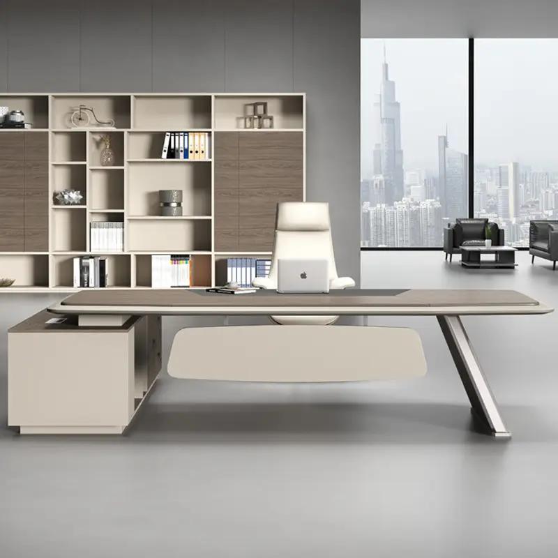 Toptan modern tasarım ofis mobilyaları bilgisayar çalışma masası yönetici patron masası ahşap ofis masaları ofis masası